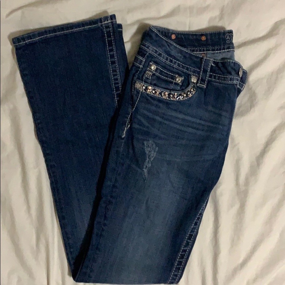 Dark denim jeans